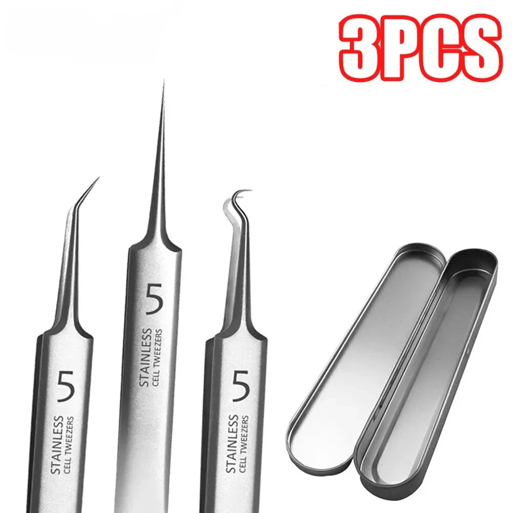 Stainless Steel Blackhead Remover Tool - 3Pcs Set