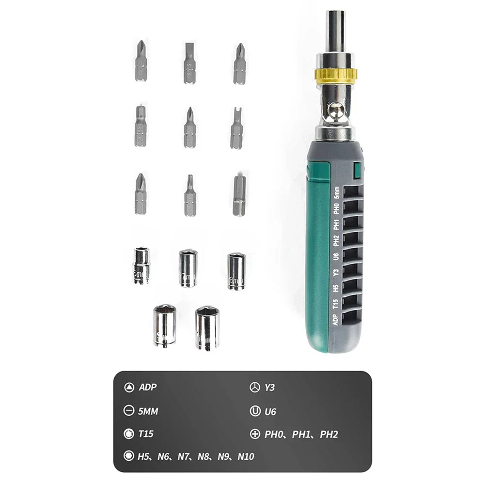 14 In 1 Multi-Angle Ratchet Screwdriver