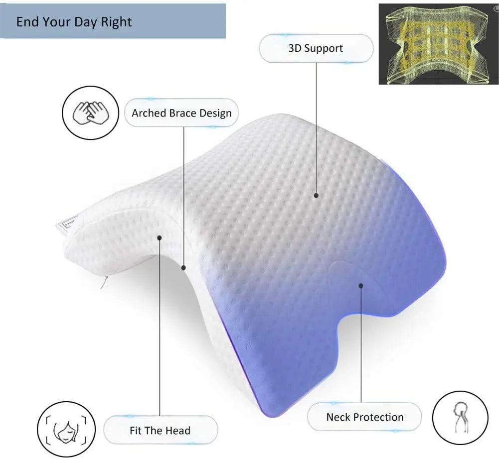 Curved Orthopedic Memory Foam Pillow