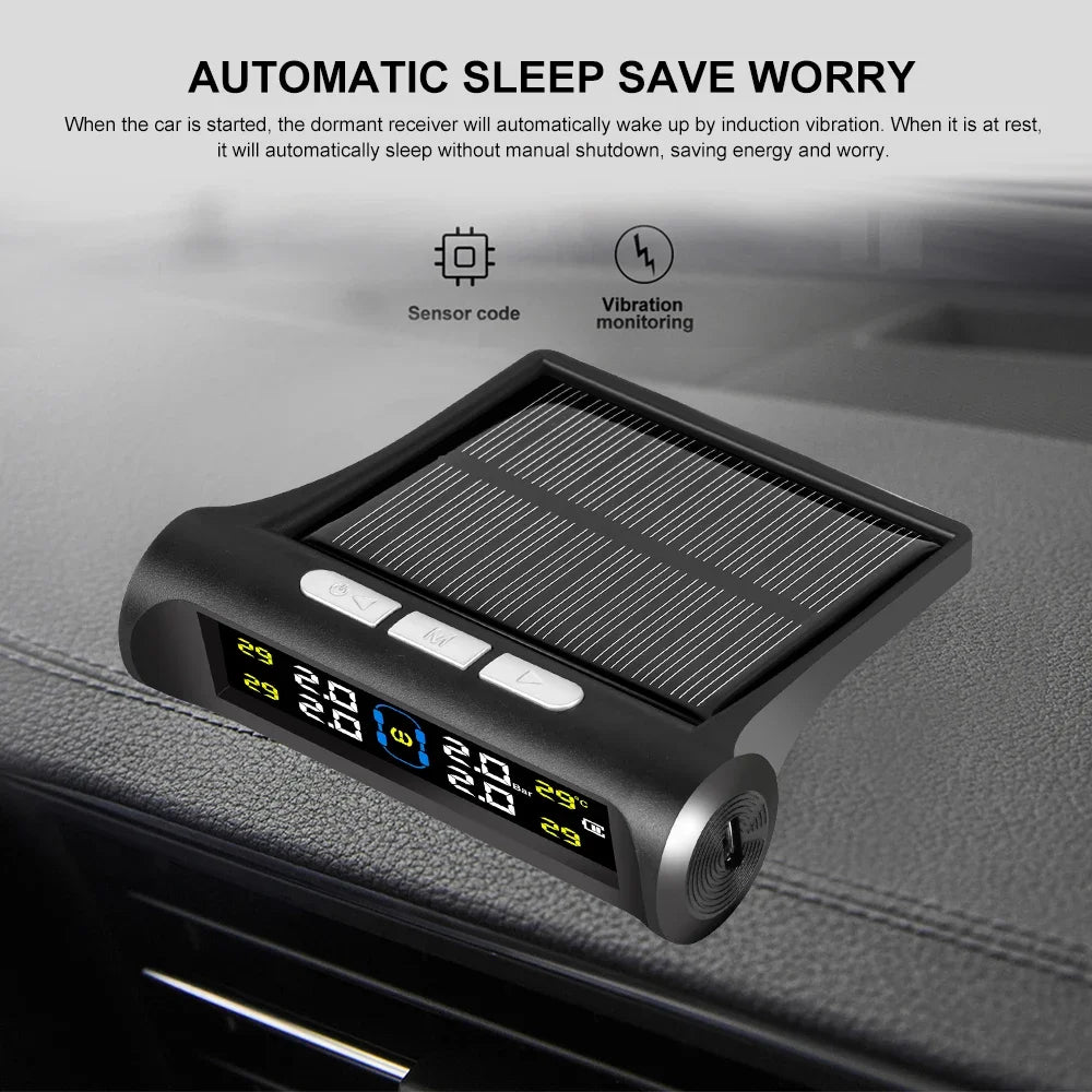 Solar Automobile Tire Pressure Monitoring Gauge