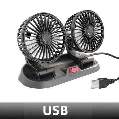 Portable Dual Head Car Air Cooling Fan - Wholesalus