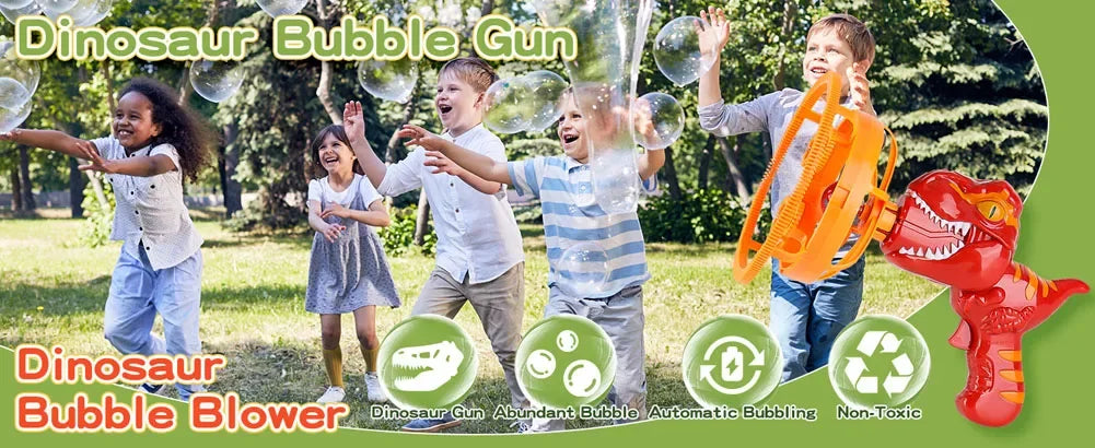 Dinosaur Bubble Gun Machine Toy