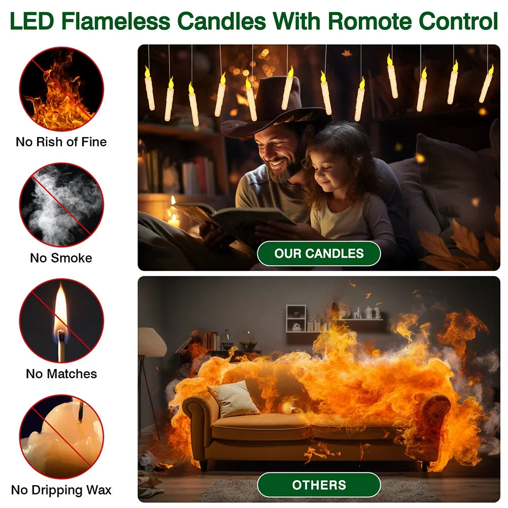 LED Candles with Magic Wand