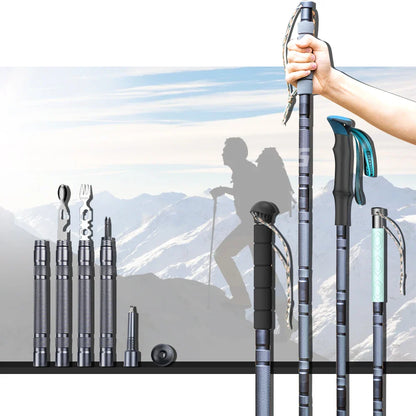 Multifunctional Aluminium Alloy Hiking Stick - Wholesalus