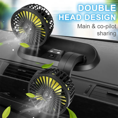 Portable Dual Head Car Air Cooling Fan - Wholesalus