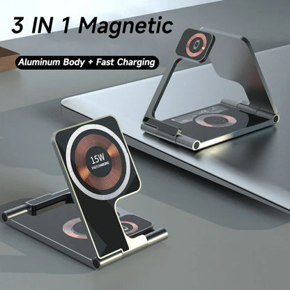3 in 1 Foldable Magsafe Wireless Charger - Wholesalus