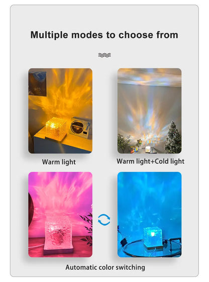 Dynamic Rotating Water Ripple Crystal Lamp - Wholesalus