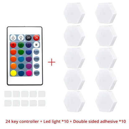 Touch Sensor RGB LED Hexagon Lamp - Wholesalus
