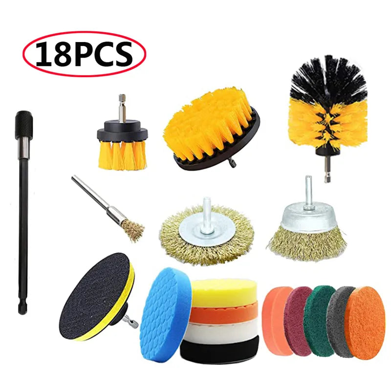 Drill Attachment Scrub Brush Kit