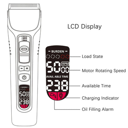 Professional LCD Inclined Hair Trimmer - Wholesalus