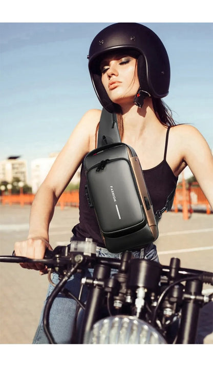 Waterproof Chest Bag with USB Charging Interface - Wholesalus