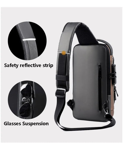 Waterproof Chest Bag with USB Charging Interface - Wholesalus