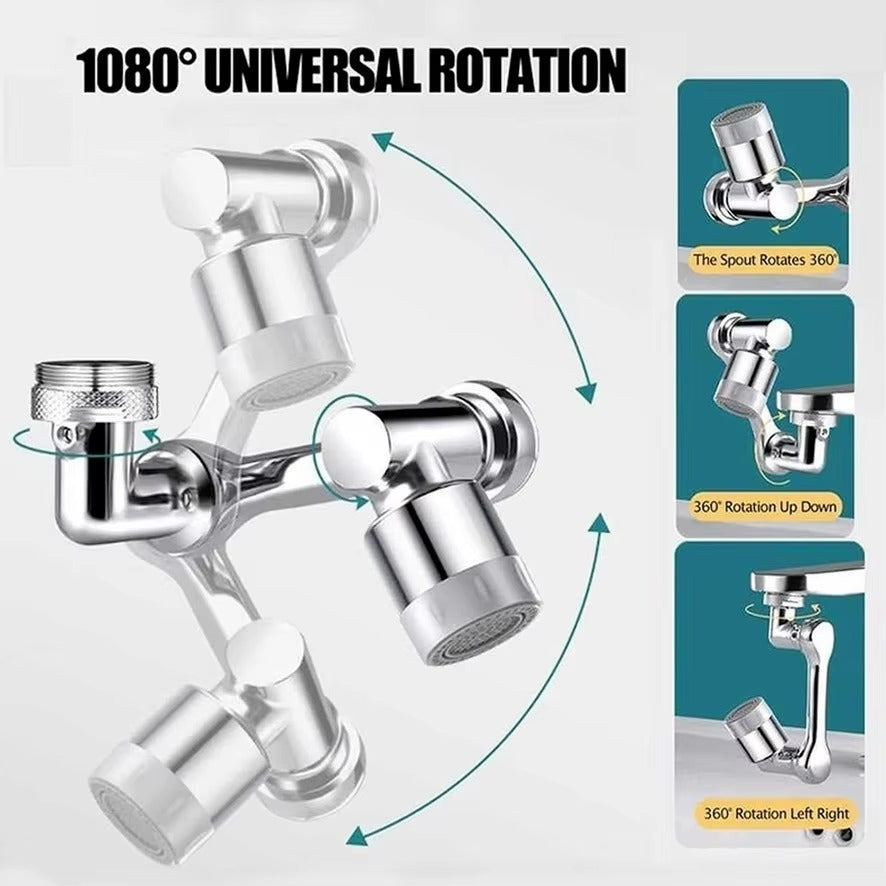 1080 Degree Rotating Faucet Extender - Dual Mode - Wholesalus