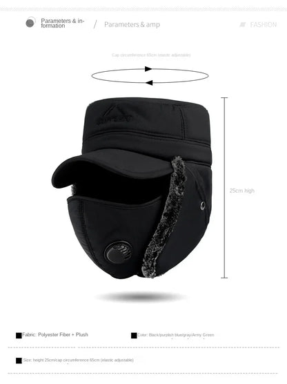3 In 1 Thermal Face Mask Earmuffs Cap - Wholesalus