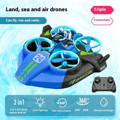 Remote Control Aircraft Children's Three-in-one Unmanned Helicopter - Wholesalus