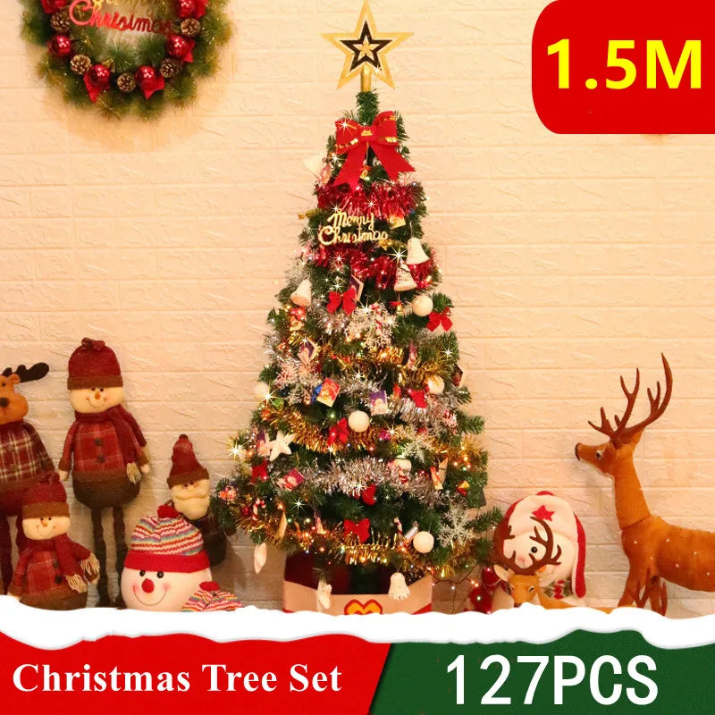 Fully Decorated Retractable Christmas Tree