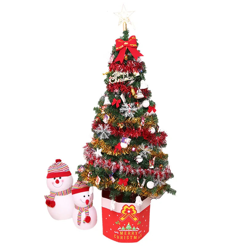 Fully Decorated Retractable Christmas Tree