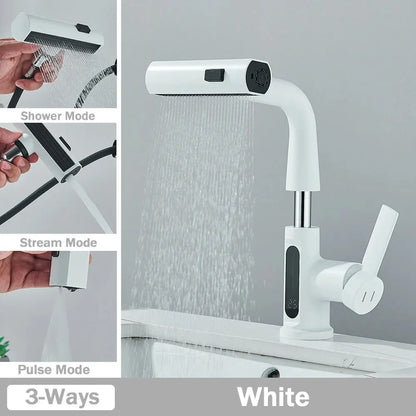 Multifunctional Digital Display Pull-out Faucet - Wholesalus