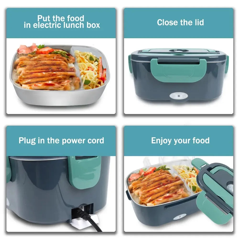 Electric Heating Stainless Steel Lunch Box - Wholesalus