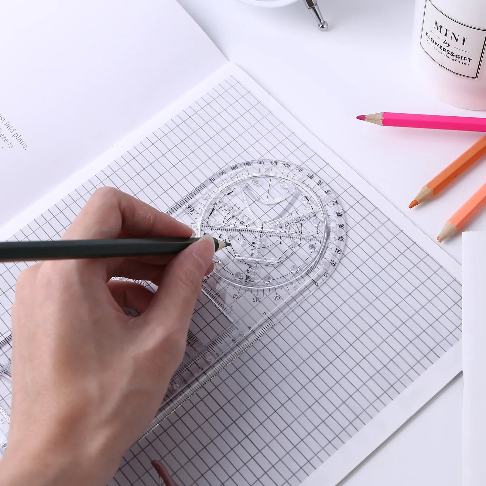 Rotatable Mathematical Geometry Ruler - Wholesalus