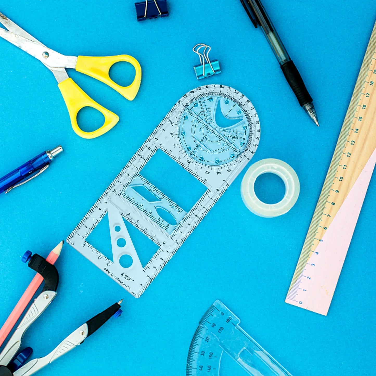 Rotatable Mathematical Geometry Ruler - Wholesalus