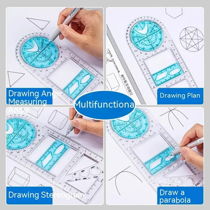Rotatable Mathematical Geometry Ruler - Wholesalus