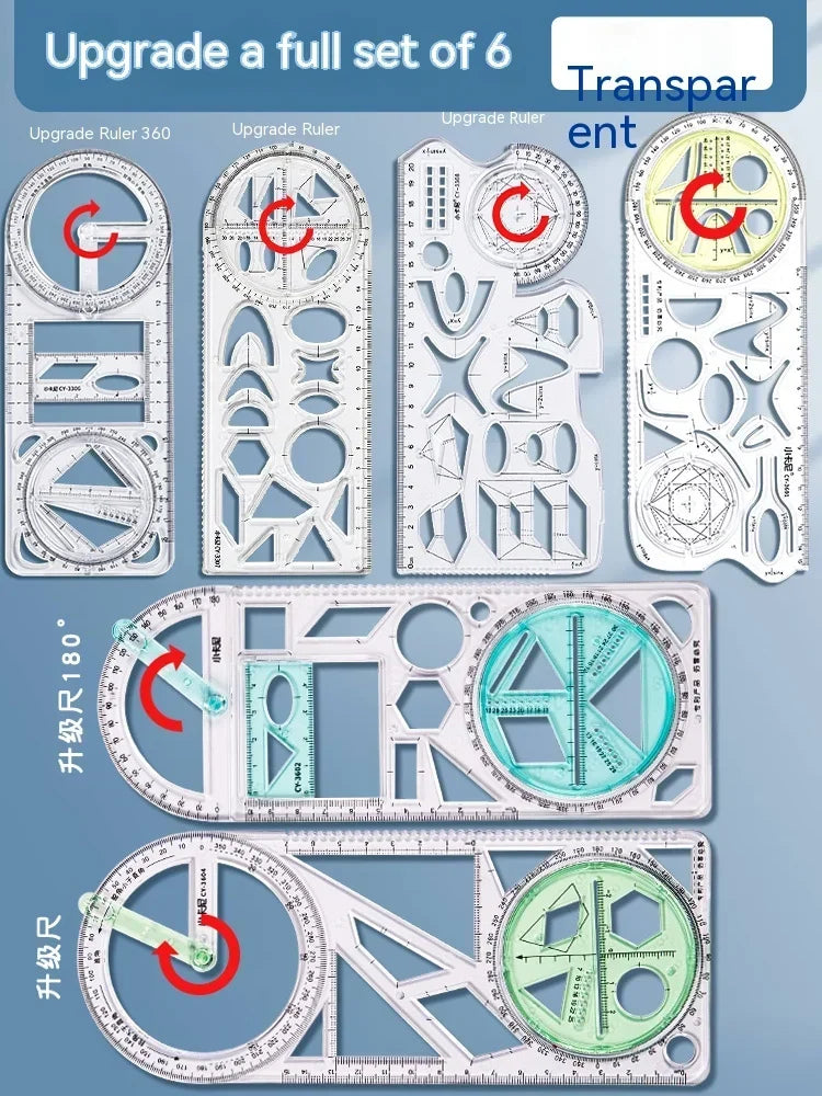 Rotatable Mathematical Geometry Ruler - Wholesalus