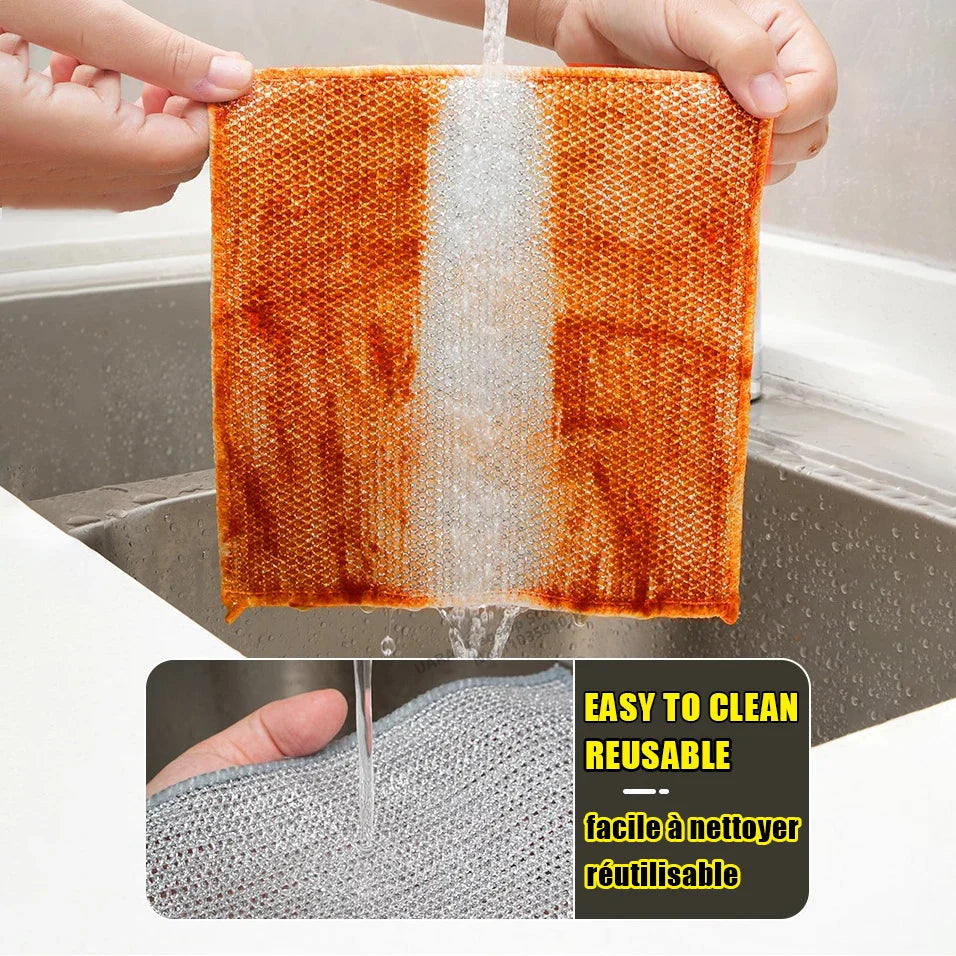 Metal Scrubber Kitchen Dishwashing Cloth - Wholesalus