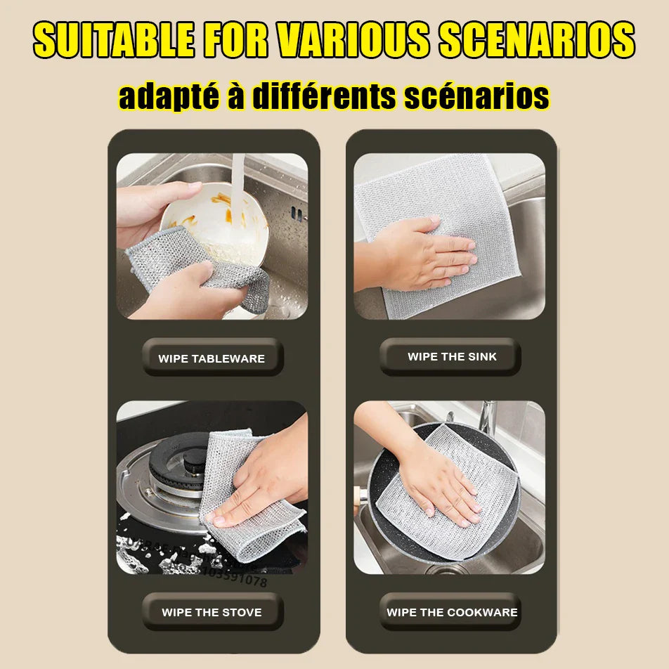Metal Scrubber Kitchen Dishwashing Cloth - Wholesalus