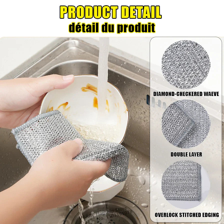 Metal Scrubber Kitchen Dishwashing Cloth - Wholesalus