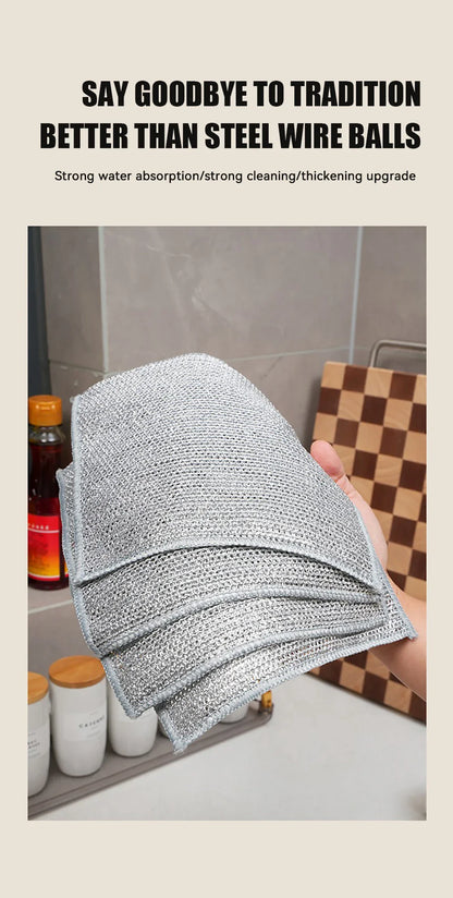 Metal Scrubber Kitchen Dishwashing Cloth - Wholesalus