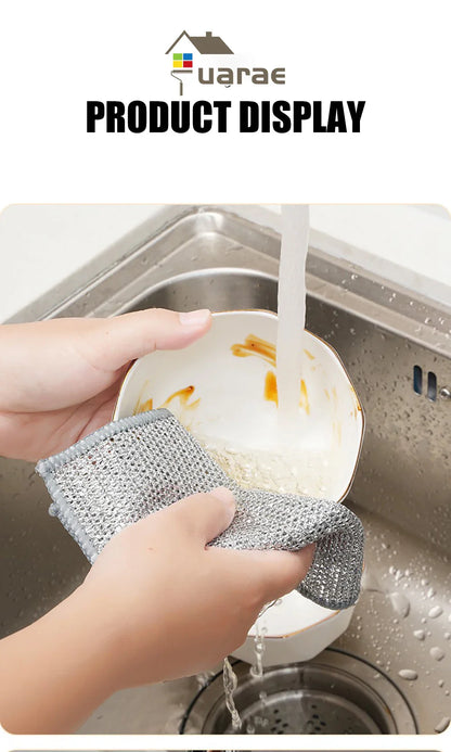 Metal Scrubber Kitchen Dishwashing Cloth - Wholesalus