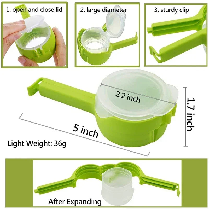 Food Bag Sealing Clips With Cap - 5Pcs - Wholesalus