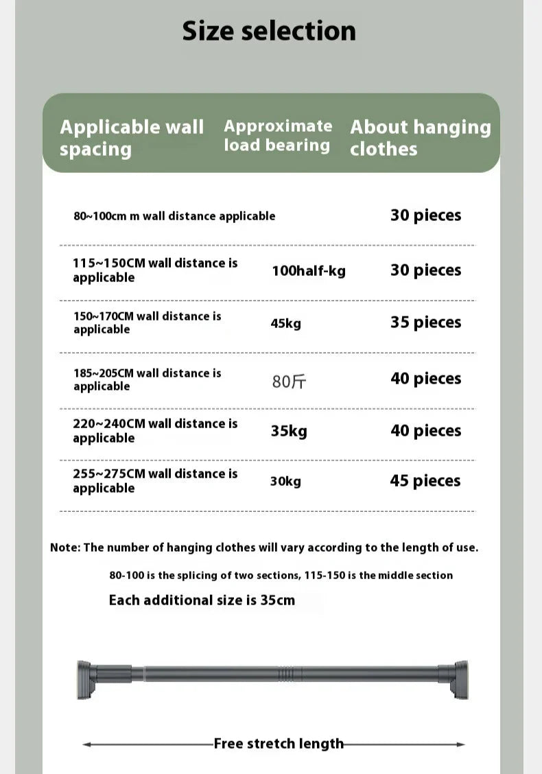 Drill-Free Telescopic Hanger Rod - Wholesalus