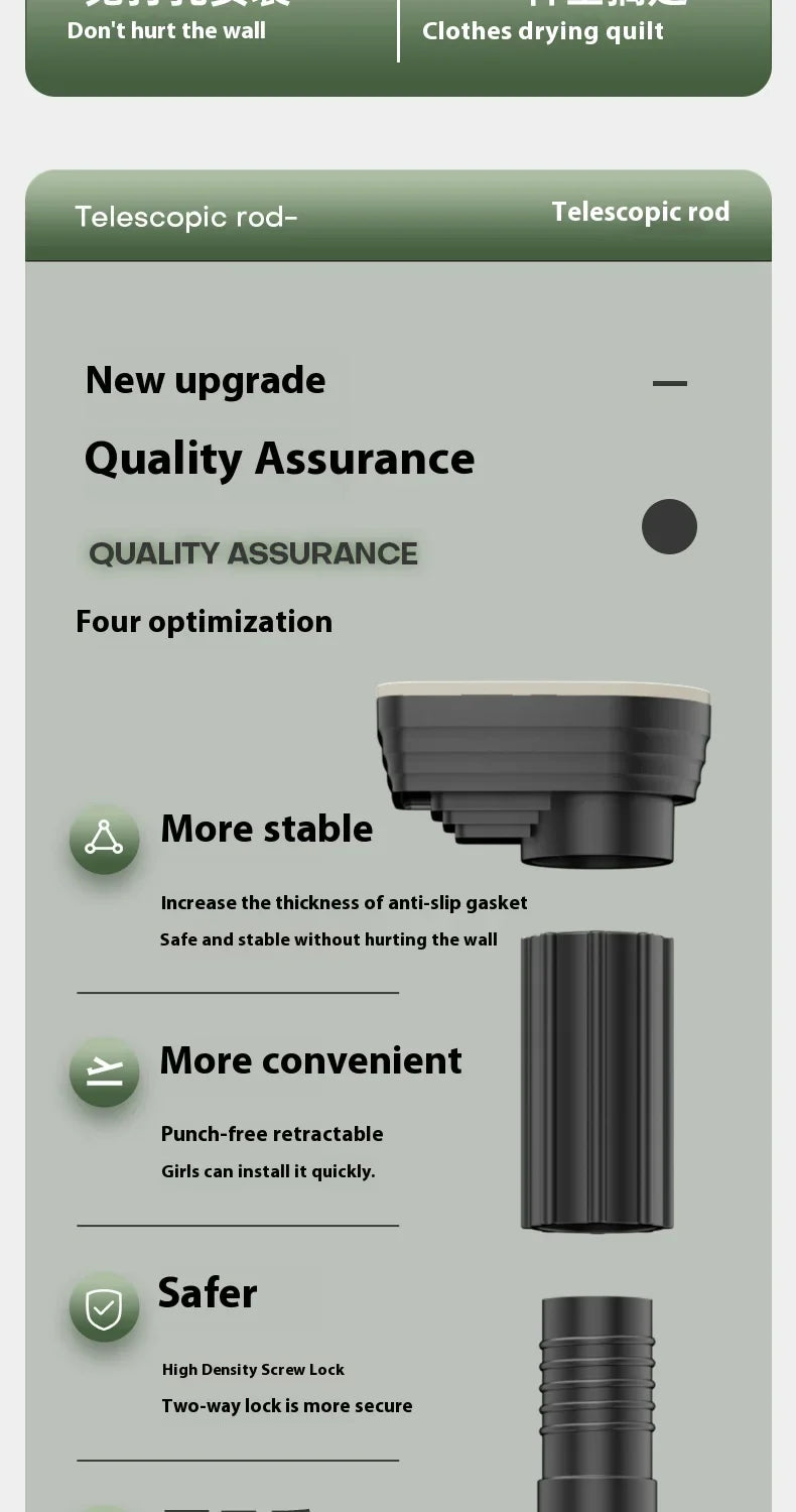 Drill-Free Telescopic Hanger Rod - Wholesalus