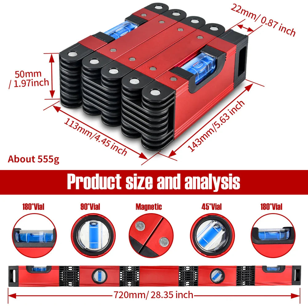 Magnetic Foldable Level Ruler - Wholesalus
