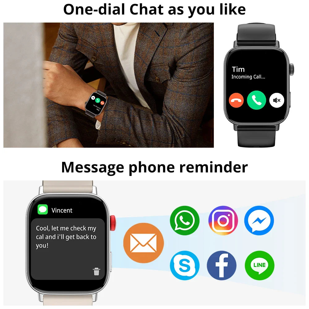 2 In 1 Fitness Tracker Voice Calling Smart Watch - Wholesalus