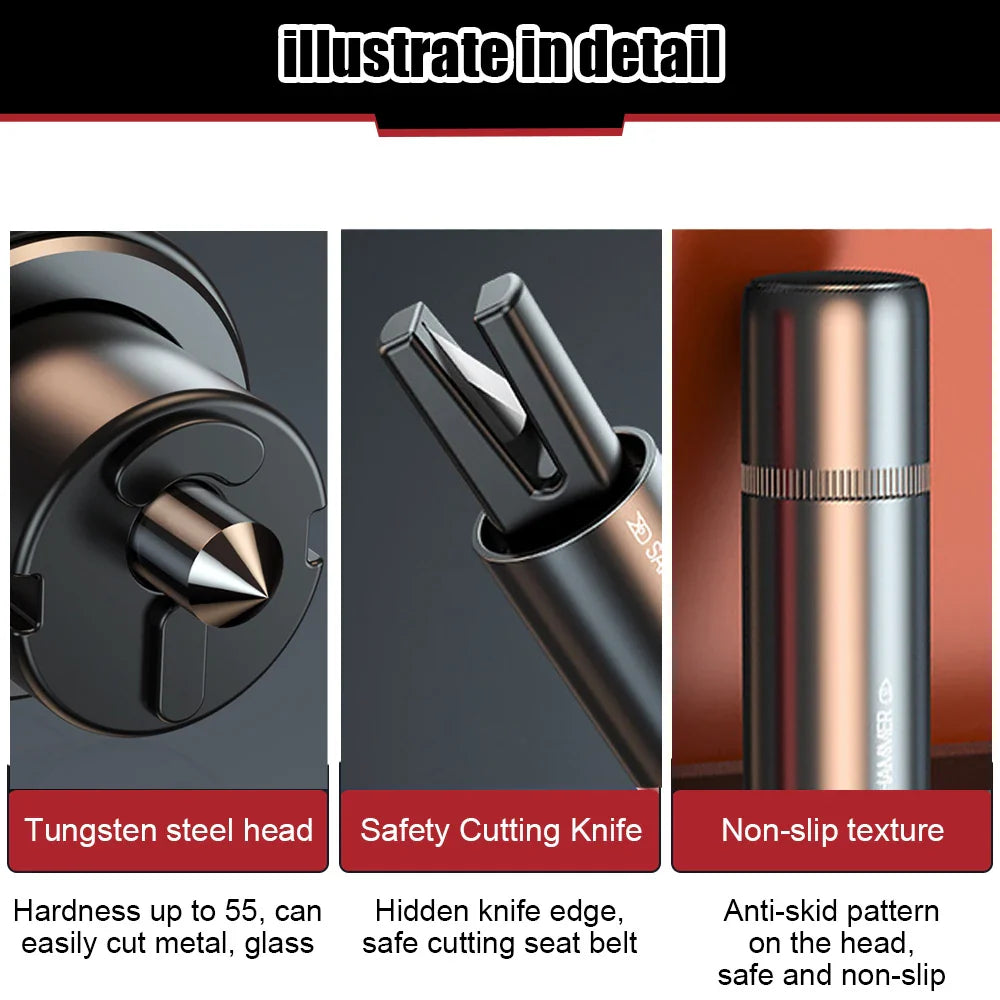 Multifunctional Car Safety Hammer 2PCS - Wholesalus