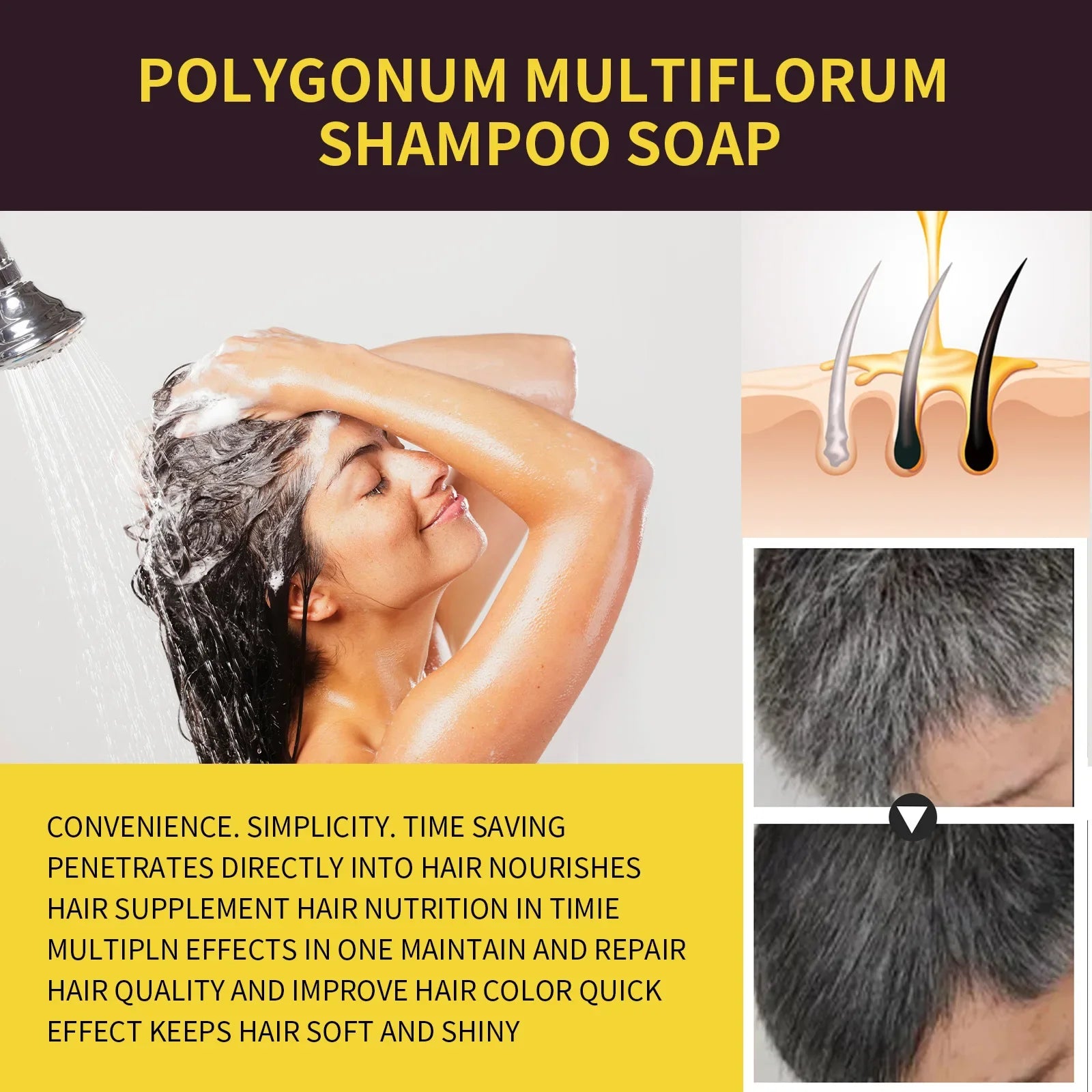 Natural Instant Hair Dye Shampoo - Wholesalus