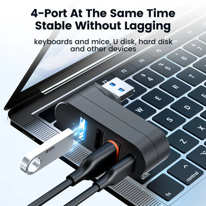 Mini 180° Rotatable USB Hub - Wholesalus