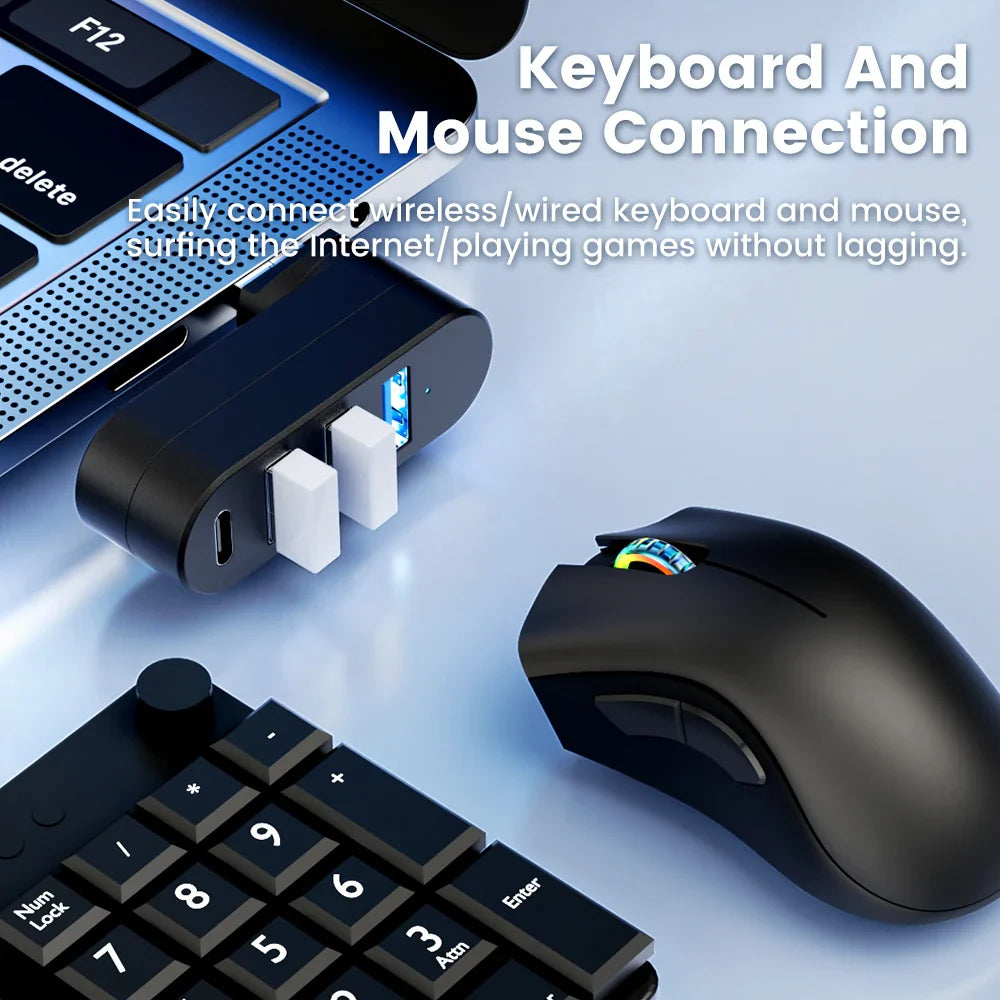 Mini 180° Rotatable USB Hub - Wholesalus