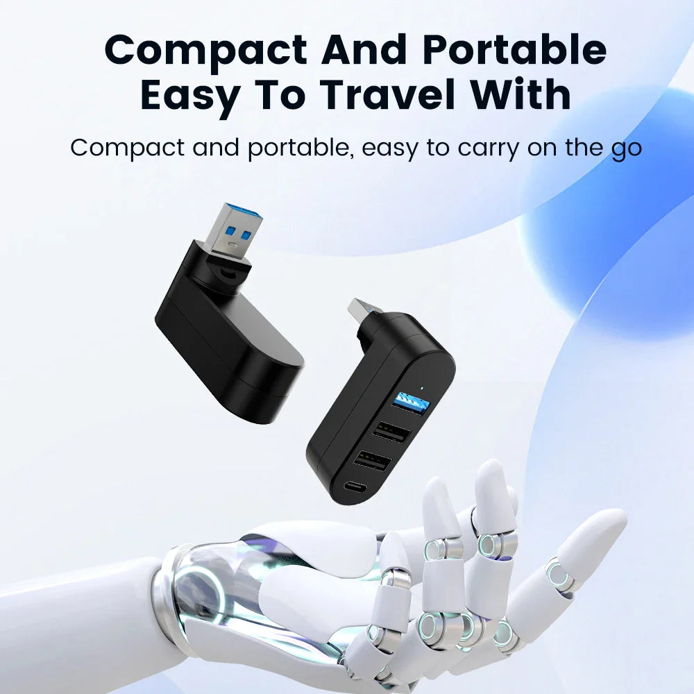 Mini 180° Rotatable USB Hub - Wholesalus