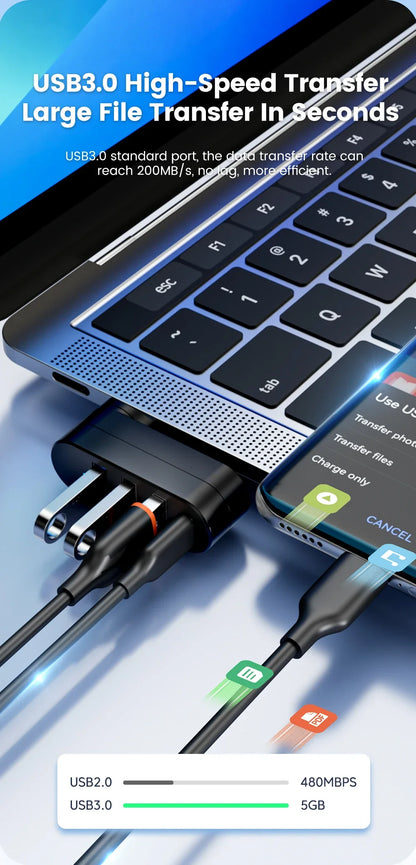 Mini 180° Rotatable USB Hub - Wholesalus