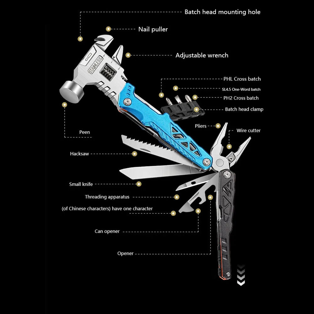 Multifunctional Wrench Pliers Hammer - Wholesalus
