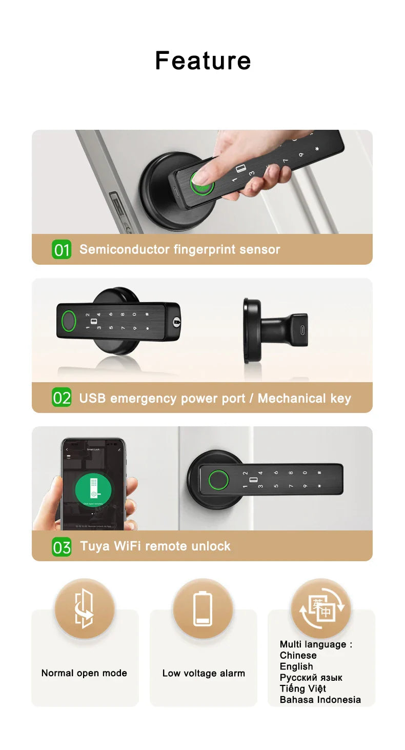 Smart Fingerprint Door Lock - Wholesalus