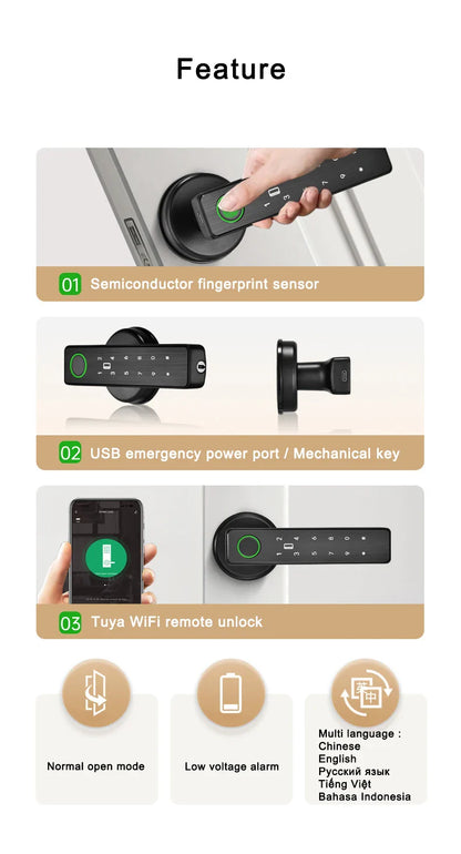 Smart Fingerprint Door Lock - Wholesalus
