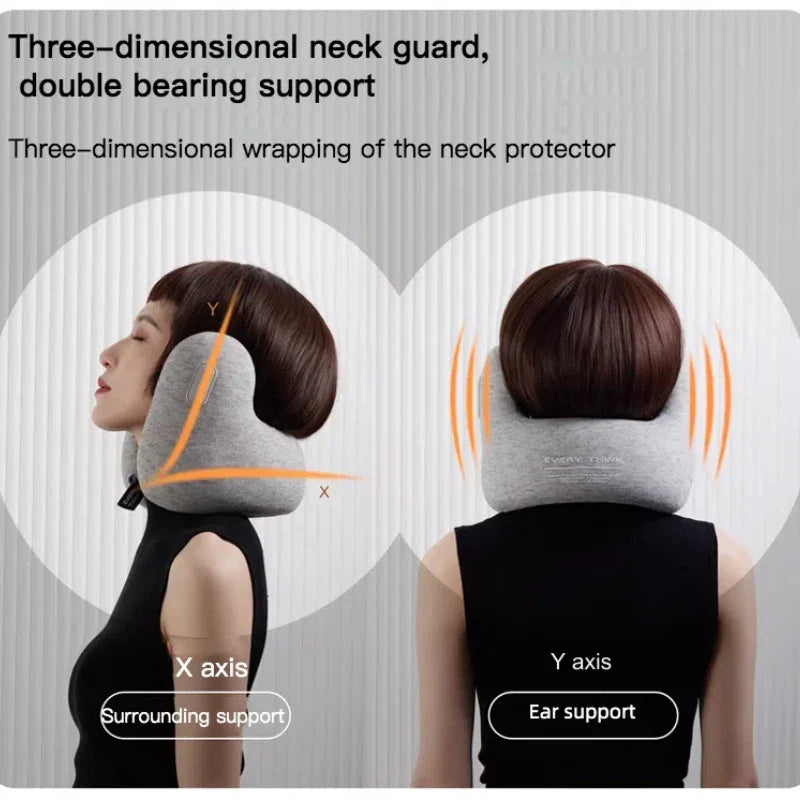 Travel Pillow with Noise Canceling Earmuffs - Wholesalus