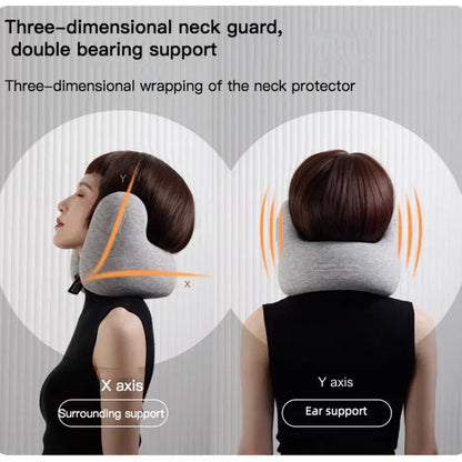 Travel Pillow with Noise Canceling Earmuffs - Wholesalus