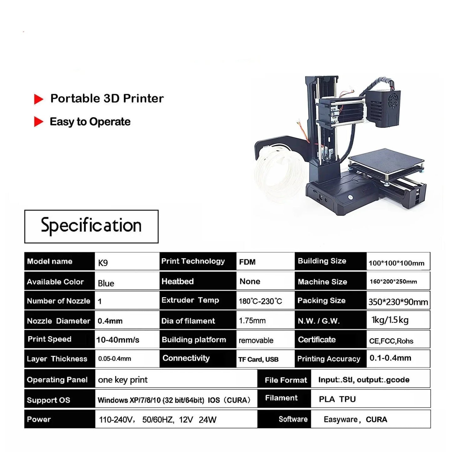Mini Easy 3D Printer - Wholesalus