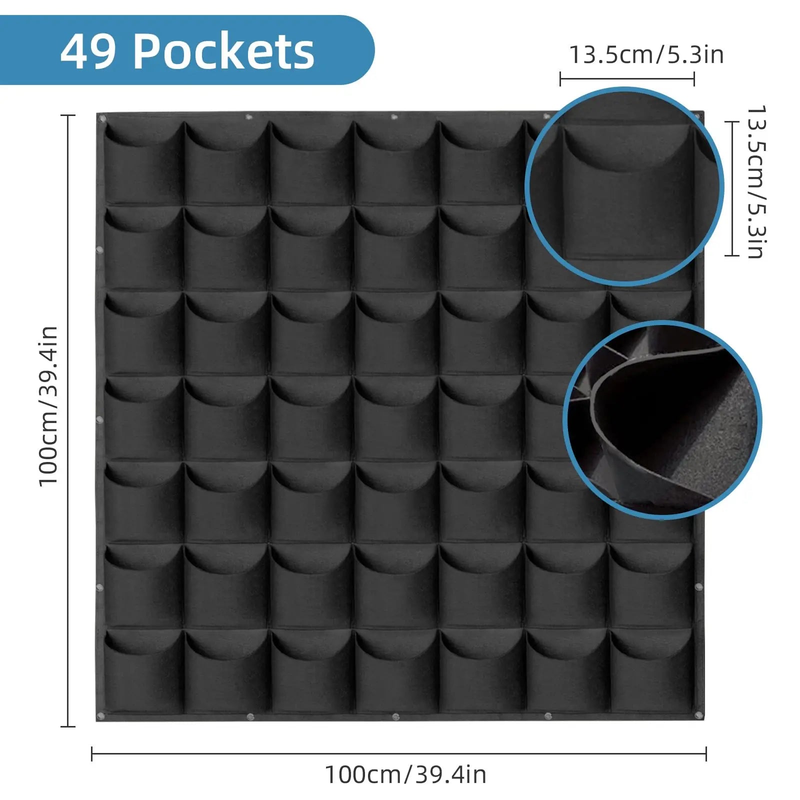 Wall Mounted Planting Grow Bags- 49 Pockets - Wholesalus